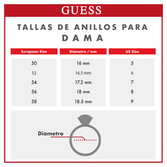 Anillo Guess Dama 4G Light Plateado Talla 7 Anillo Guess Dama 4G Light Plateado Talla 7