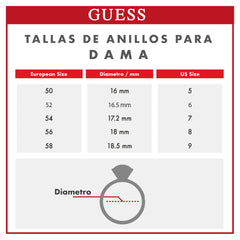 Anillo Guess Dama Lily Plateado