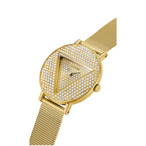 Kit de Reloj y Pulsera Guess en tono dorado con aplicaciones de cristal