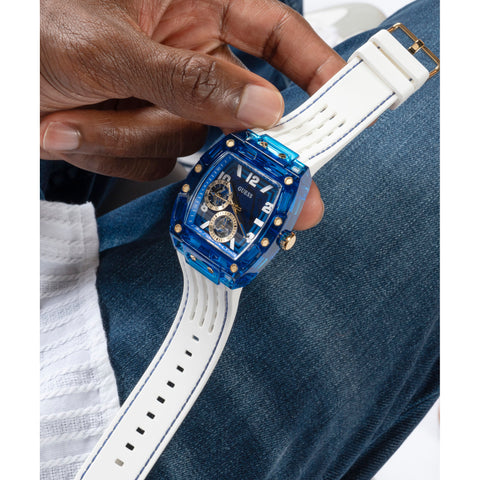 Reloj Guess de hombre Phoenix Blanco con carátula azul