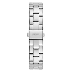 Reloj Guess de mujer Tri plaque color plata con logo rosa