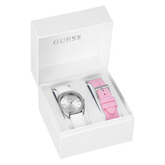 Reloj Guess de mujer Delilah con correa doble en blanco y rosa