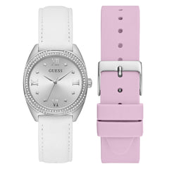 Reloj Guess de mujer Delilah con correa doble en blanco y rosa