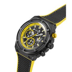 Reloj Guessde hombre Masterpiece color negro con amarillo