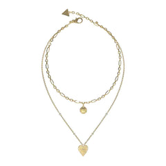 Collar doble Guess para dama All of us en tono dorado