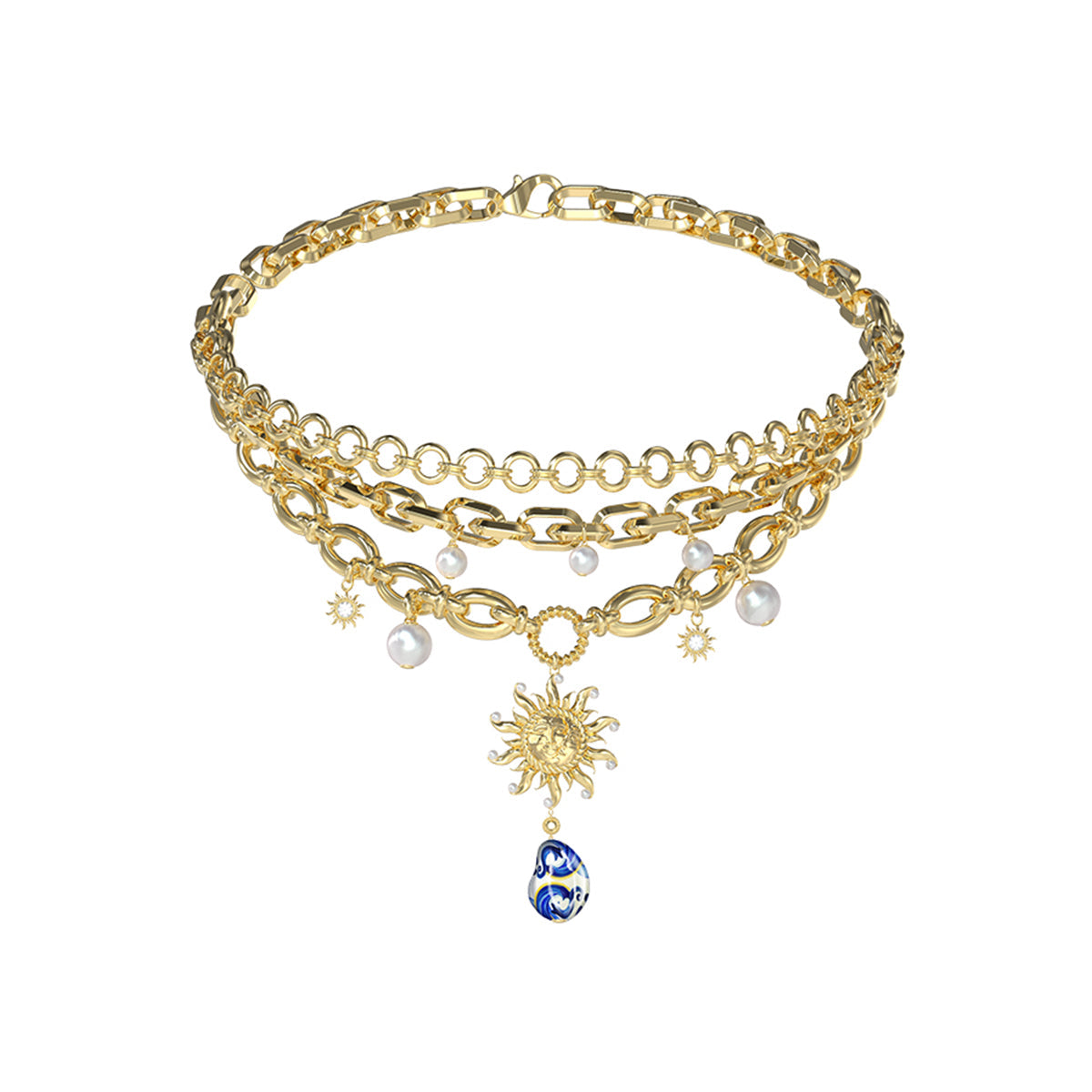 Collar Guess Dama Soleluna Dorado