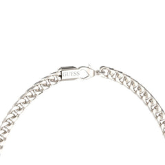 Collar Guess para Caballero Inscription en tono plateado