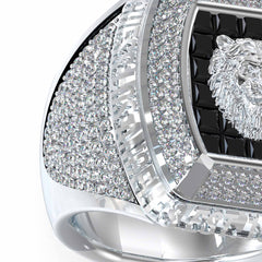 Anillo Guess para Caballero  Lion king color plateado