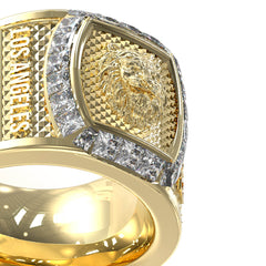 Anillo Guess para Caballero  Lion King color dorado