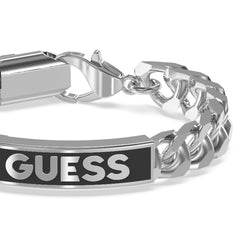 Brazalete Guess para Caballero  x power color plateado