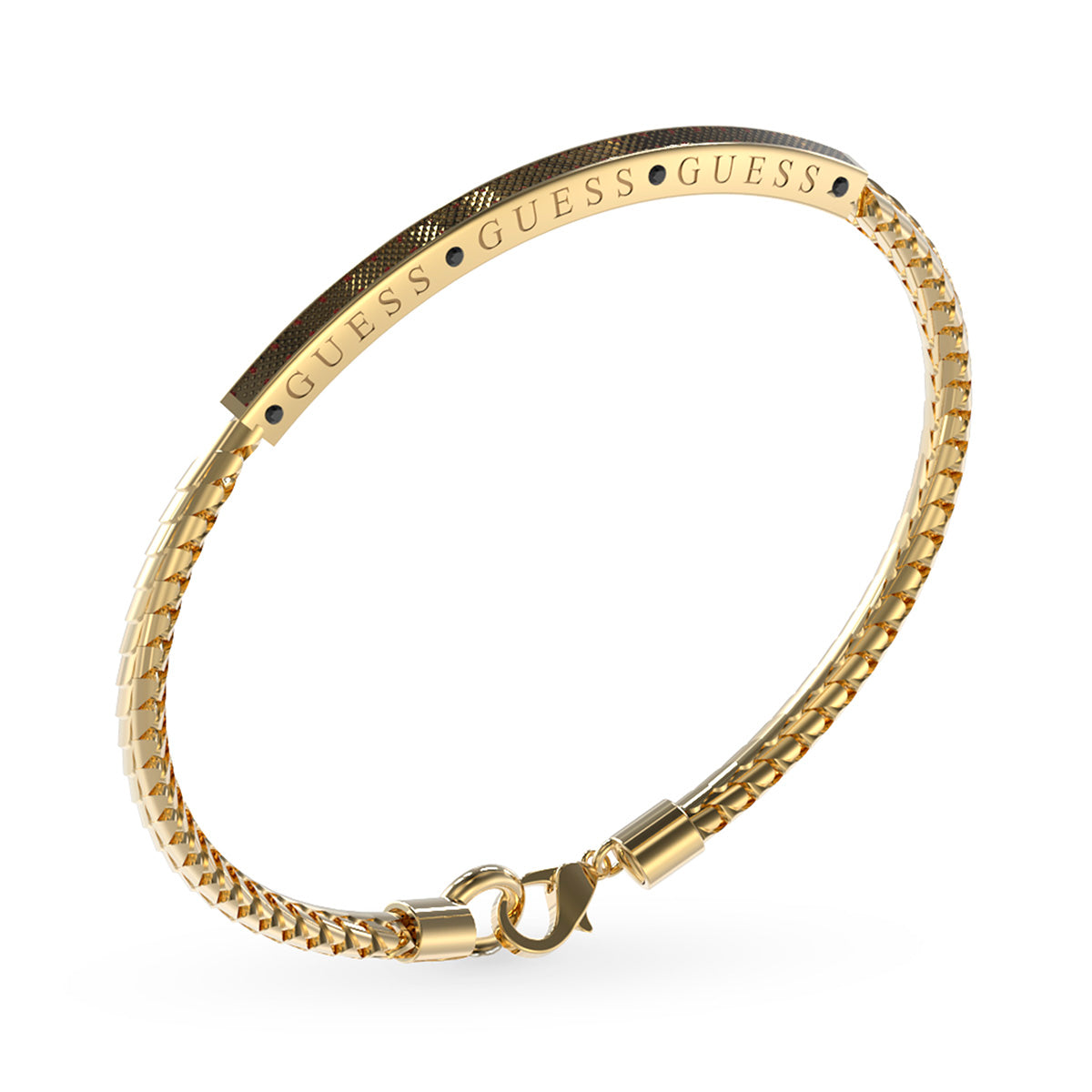 Brazalete Guess para caballero Legacy color dorado