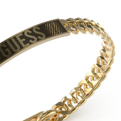 Brazalete Guess para caballero Legacy color dorado