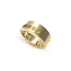 Anillo Guess para Caballero  X Logo color plateado