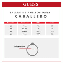 Anillo Guess para Caballero  X Logo color plateado