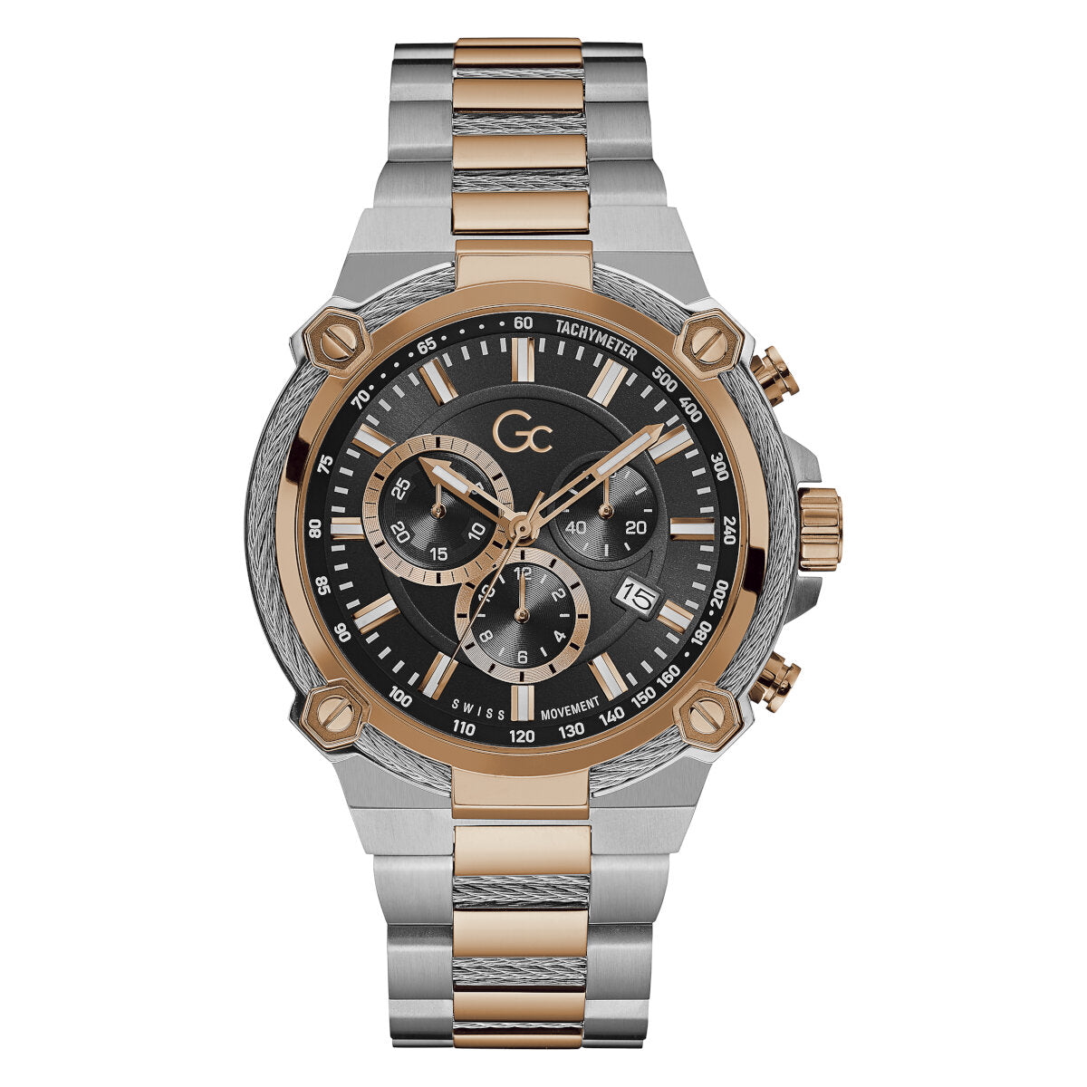 Reloj Guess de Hombre Gc CableForce color plata