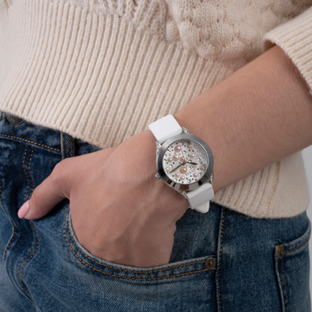 Reloj Guess de mujer Pearl color blanco – regencyecommerce