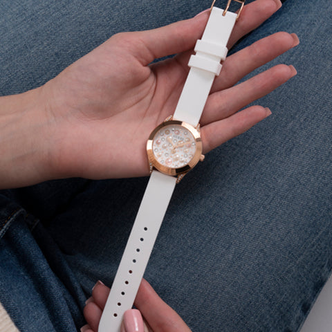 Reloj Guess de mujer Pearl color blanco