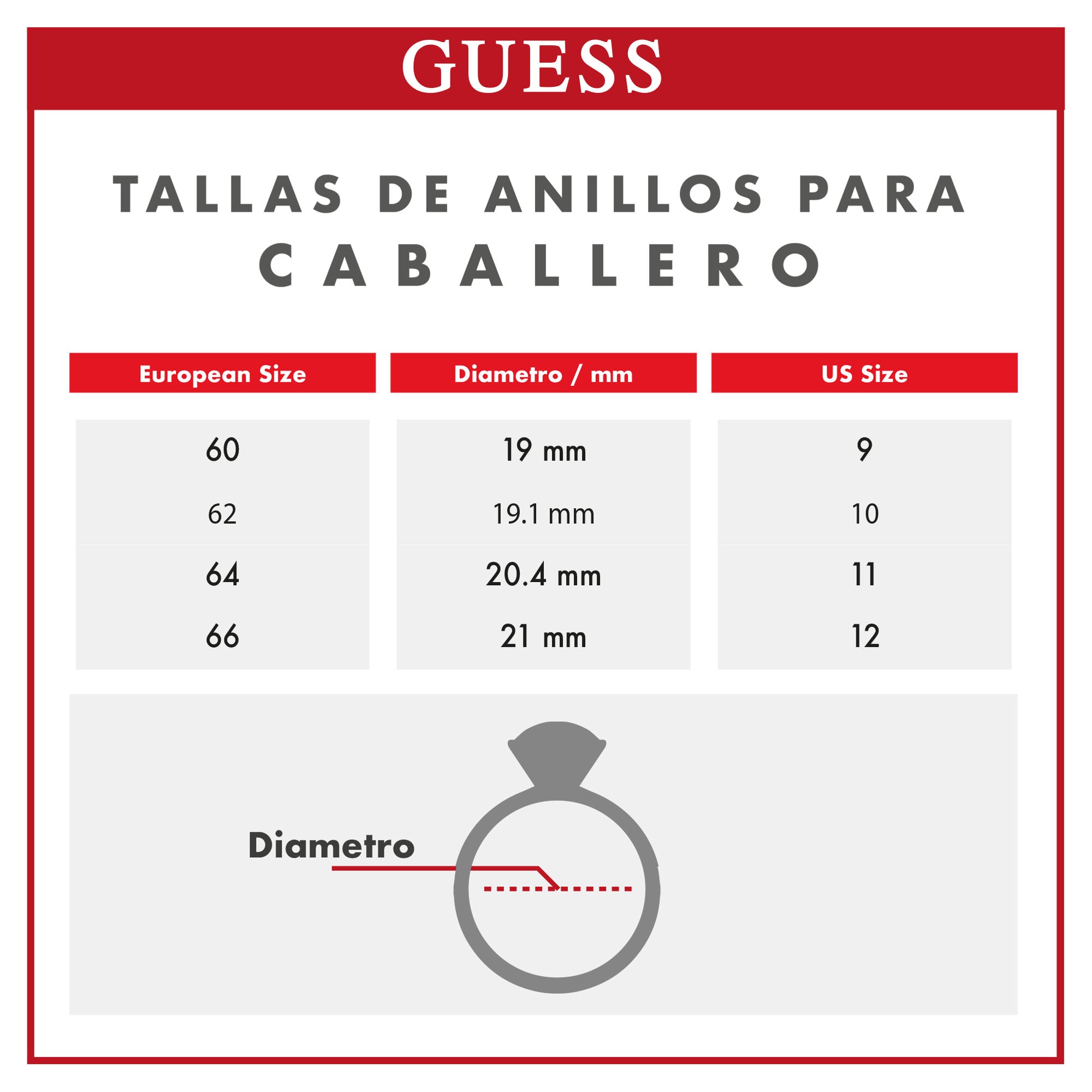 Anillo Guess para Caballero  Frontiers color bronce
