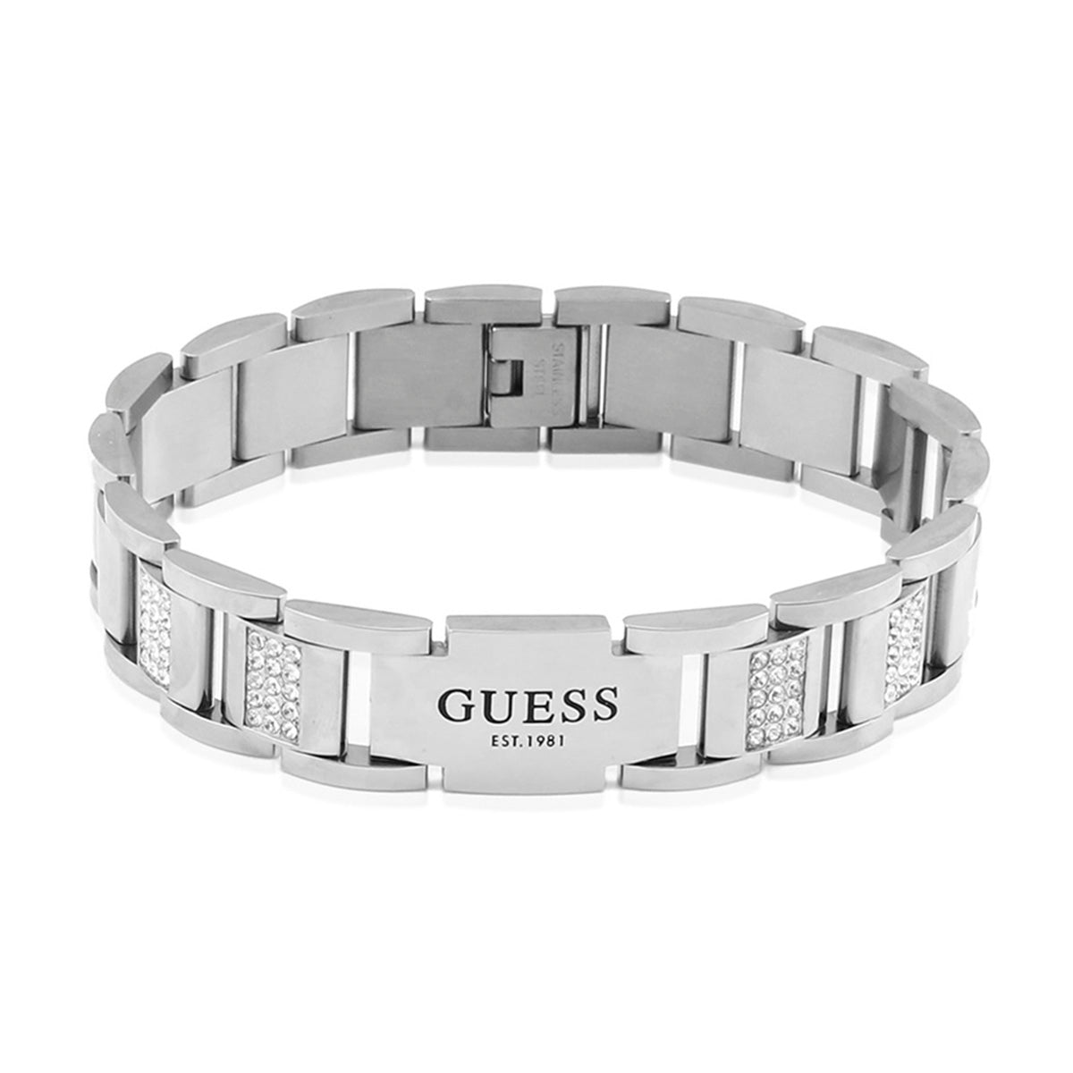 Brazalete Guess para Caballero  Frontiers color plateado