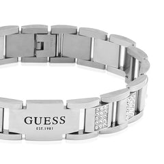 Brazalete Guess para Caballero  Frontiers color plateado